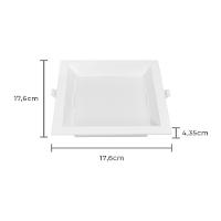 Painel De Led Nordecor Quadrado Kais De Embutir Recuado 12w Bivolt Branco 4000k Luz Neutra 4189 - 2