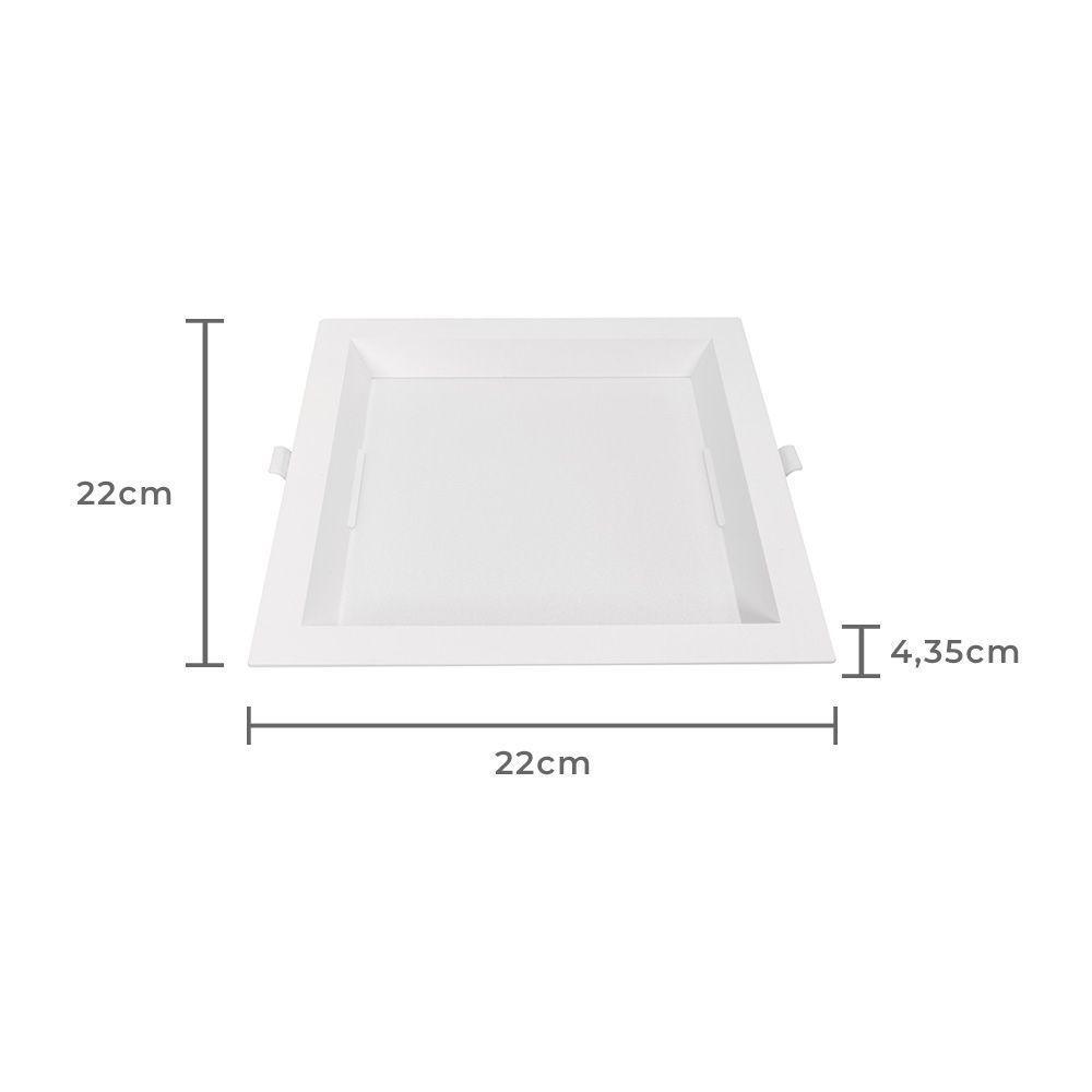 Painel De Led Nordecor Quadrado Kais De Embutir Recuado 18w Bivolt Branco 6500k Luz Branca 4193 - 2