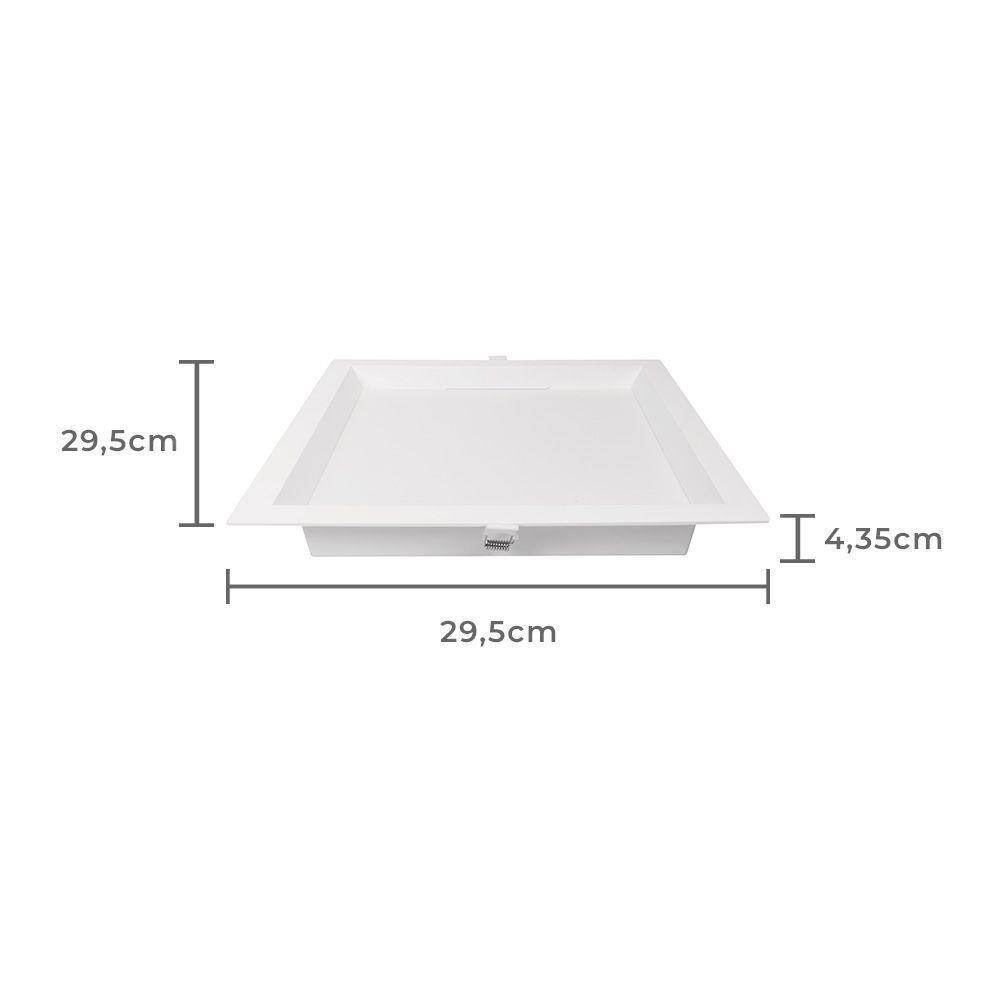 Painel De Led Nordecor Quadrado Kais De Embutir Recuado 24w Bivolt Branco 3000k Luz Amarela 4194 - 2