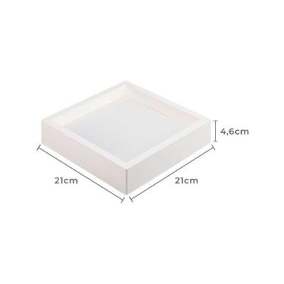 Painel De Led Nordecor Quadrado Kais De Sobrepor Recuado 18w Bivolt Branco 3000k Luz Amarela 4246