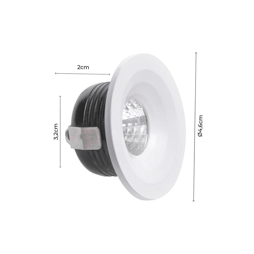 Spot De Embutir Para Móvel Nordecor Elysa Mini Redondo Led 3w Bivolt Branco 3000k Luz Amarela - 2