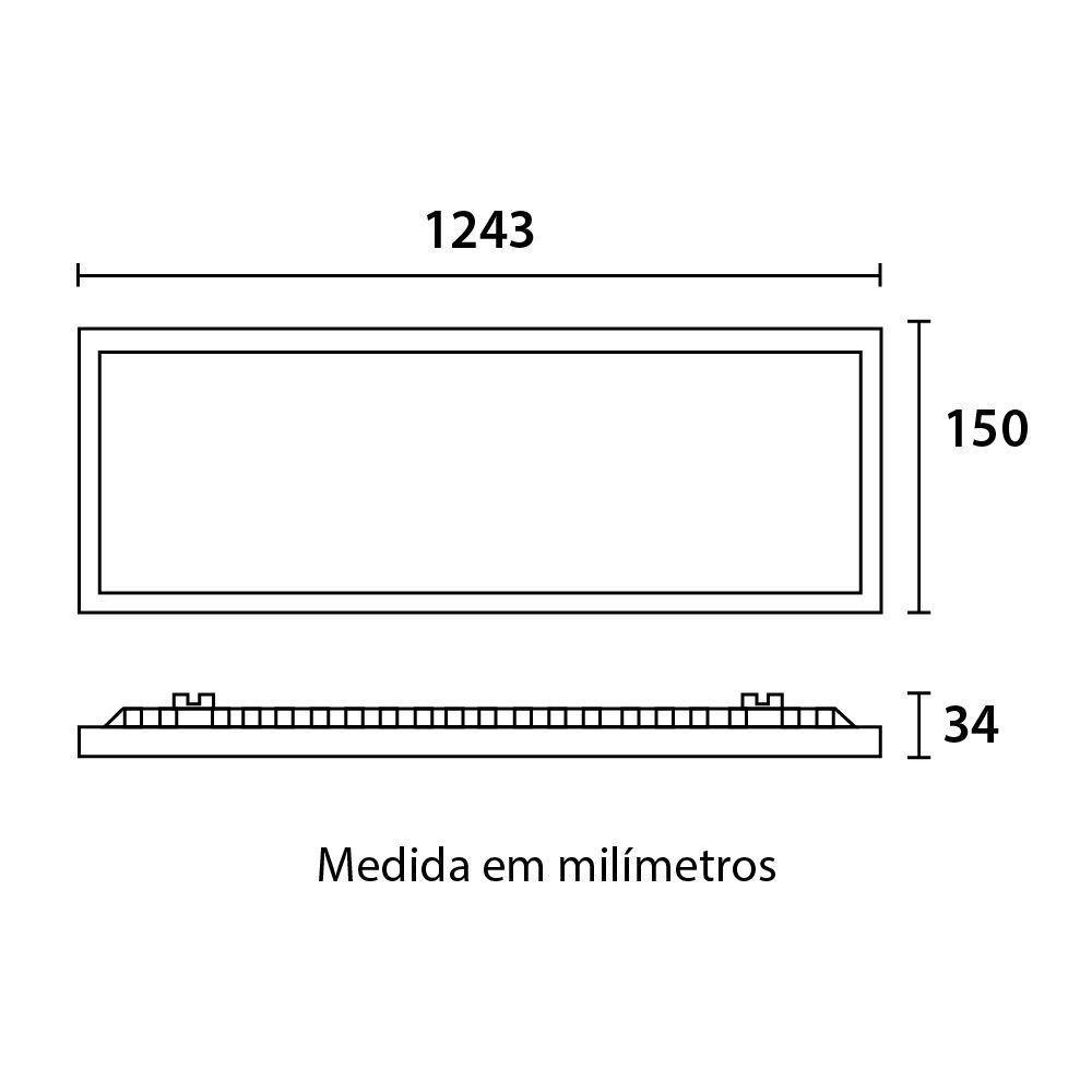 Painel De Led Blumenau Backlight Retangular De Embutir 36w Bivolt 4100k Luz Neutra - 2