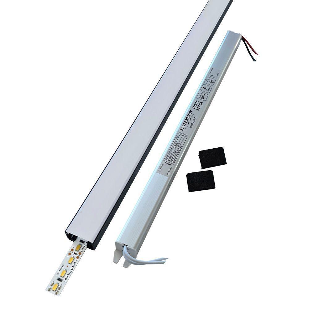 Perfil De Led De Sobrepor Save Energy Lls Flex Ii 2 Metros Led 4000k Preto - 4