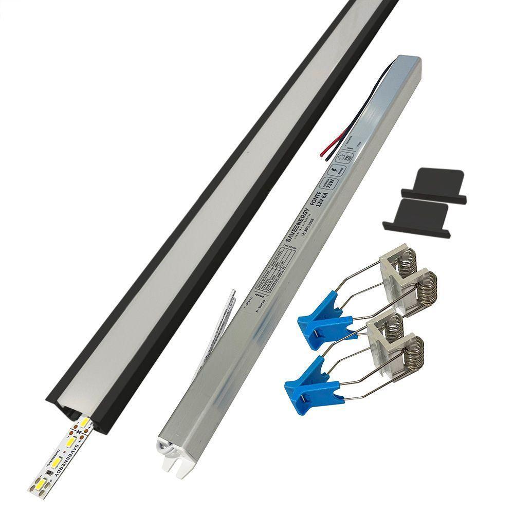 Perfil De Led De Embutir Save Energy Lls Flex Ii 3 Metros Led 5700k Preto - 3