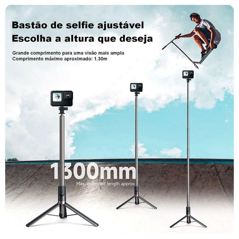 Bastão Tripé 1,3m + Controle De Gopro 12/11/10/9/8/max - Telesin - 6