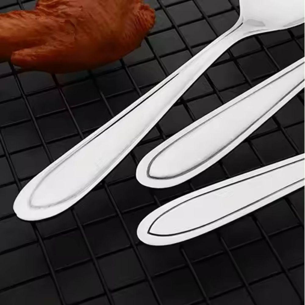 Jogo Garfo Faca Mesa Inox 24 Peças Buffet Restaurante Bar - 2