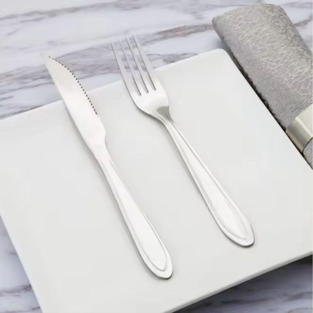 Jogo Garfo Faca Mesa Inox 12 Peças Buffet Restaurante - 6