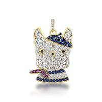Pingente Pet Cravejado Com Zirconias Banhado Ouro 18k - Macho - 1