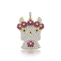 Pingente Pet Cravejado Com Zirconias Banhado Ouro 18k - Fêmea - 1
