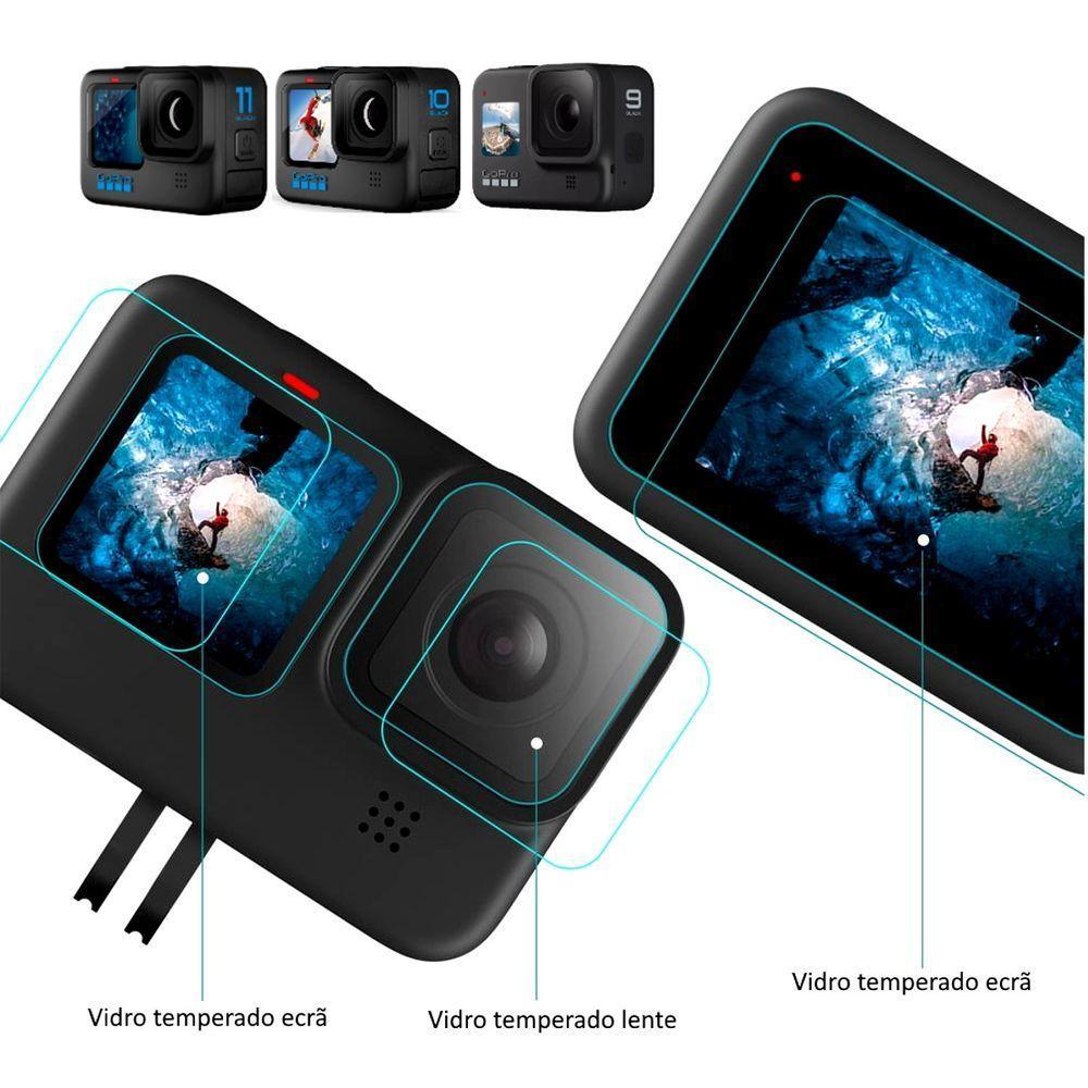 Películas Vidro Lcd Frontal/traseiro E Lente Gopro 9/10/11/12/13 - 4