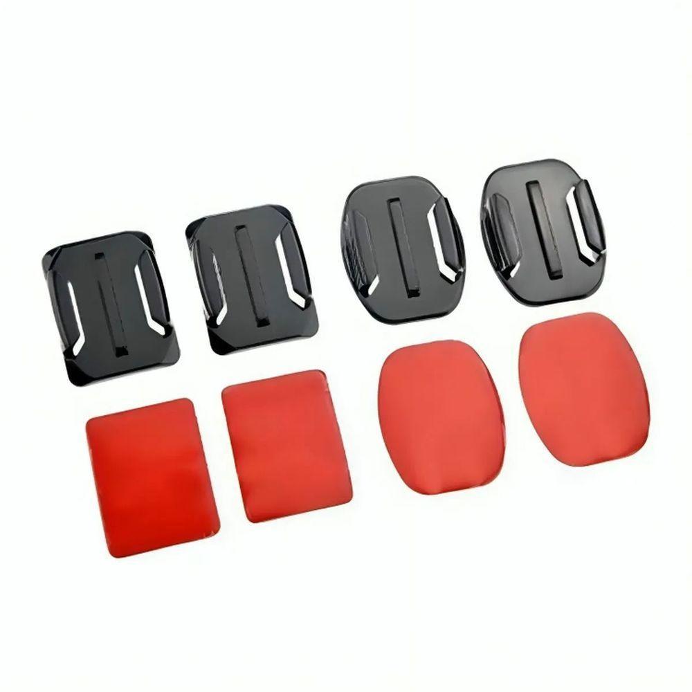 Kit Suportes Base Plano E Curvo Com Adesivos Gopro Sjcam - 3