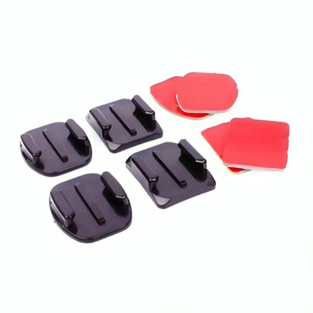 Kit Suportes Base Plano E Curvo Com Adesivos Gopro Sjcam - 4