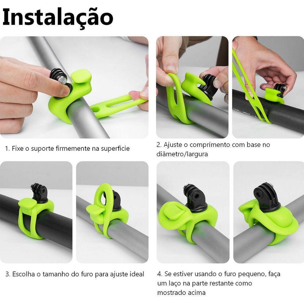Suporte Tubular Silicone Para Câmera Gopro E Similares - Telesin - 5