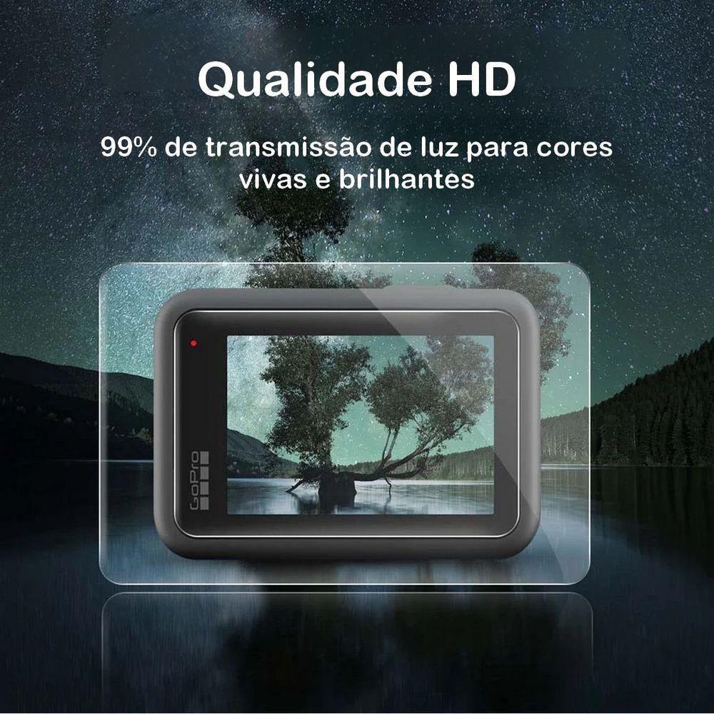 Películas Vidro Lente E Lcd Frontal/traseiro Para Gopro 13 Black - 5