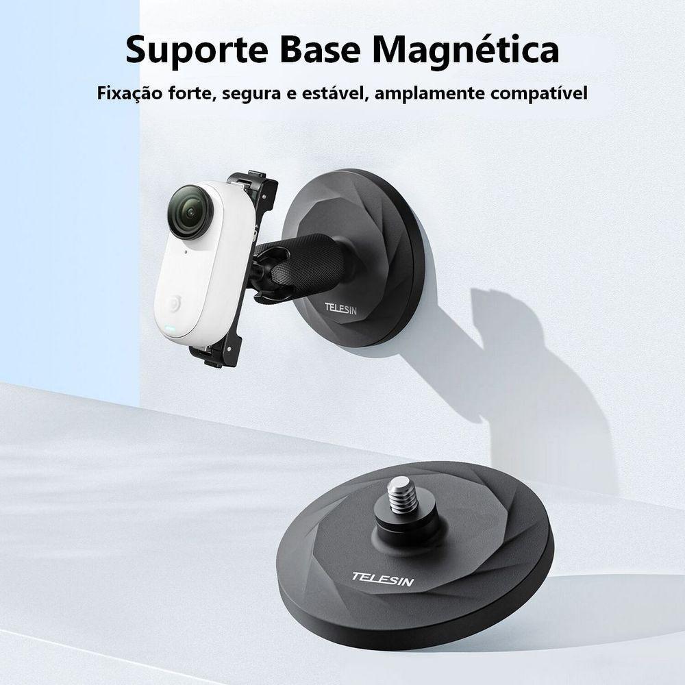 Suporte Base Fixação Magnética Pra Câmera Insta360 Go 3 - Telesin - 4