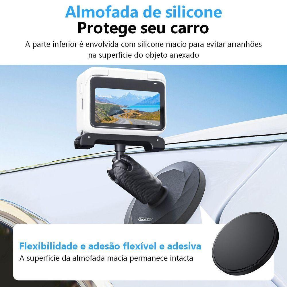Suporte Base Fixação Magnética Pra Câmera Insta360 Go 3 - Telesin - 5