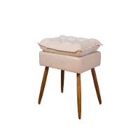 Kit 02 Poltronas Decorativas + 01 Puff Para Apoio Dos Pés Cor:bege Bege - 3