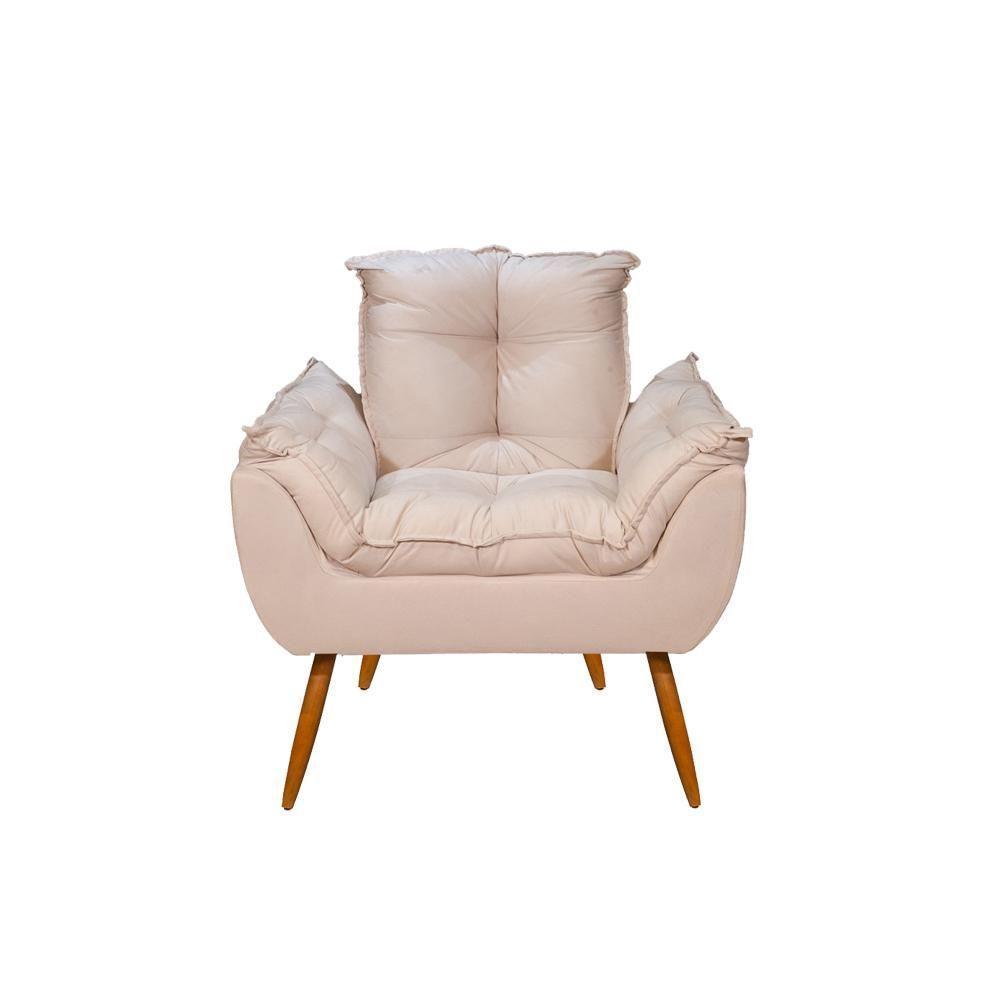 Kit Amamentação 2 Poltronas + 1 Puff Pés Palito - Balaqui Cor:bege Bege - 6