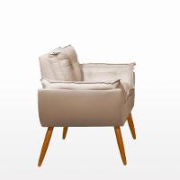 Kit Amamentação 2 Poltronas + 1 Puff Pés Palito - Balaqui Cor:bege Bege