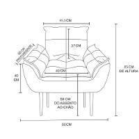 Kit Amamentação 2 Poltronas + 1 Puff Pés Palito - Balaqui Cor:azul Marinho Azul Marinho - 8