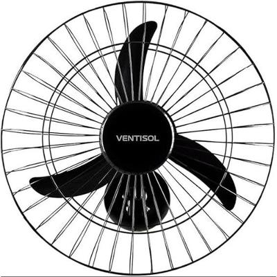 Ventilador de Parede Ventisol 200W 50cm 3 Pás Preto Premium Bivolt