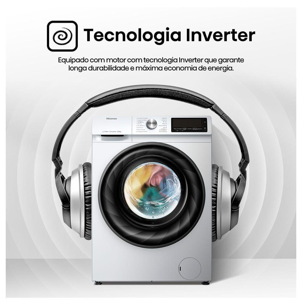 Lava E Seca 13kg Hisense Branca Com 13 Programas De Lavagem Steam Wi-fi WD3S13 Branco 110V - 5