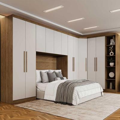Guarda Roupa Casal Modulado Safira 11 Portas de Bater 9 Gavetas Cumaru-fendi MDF
