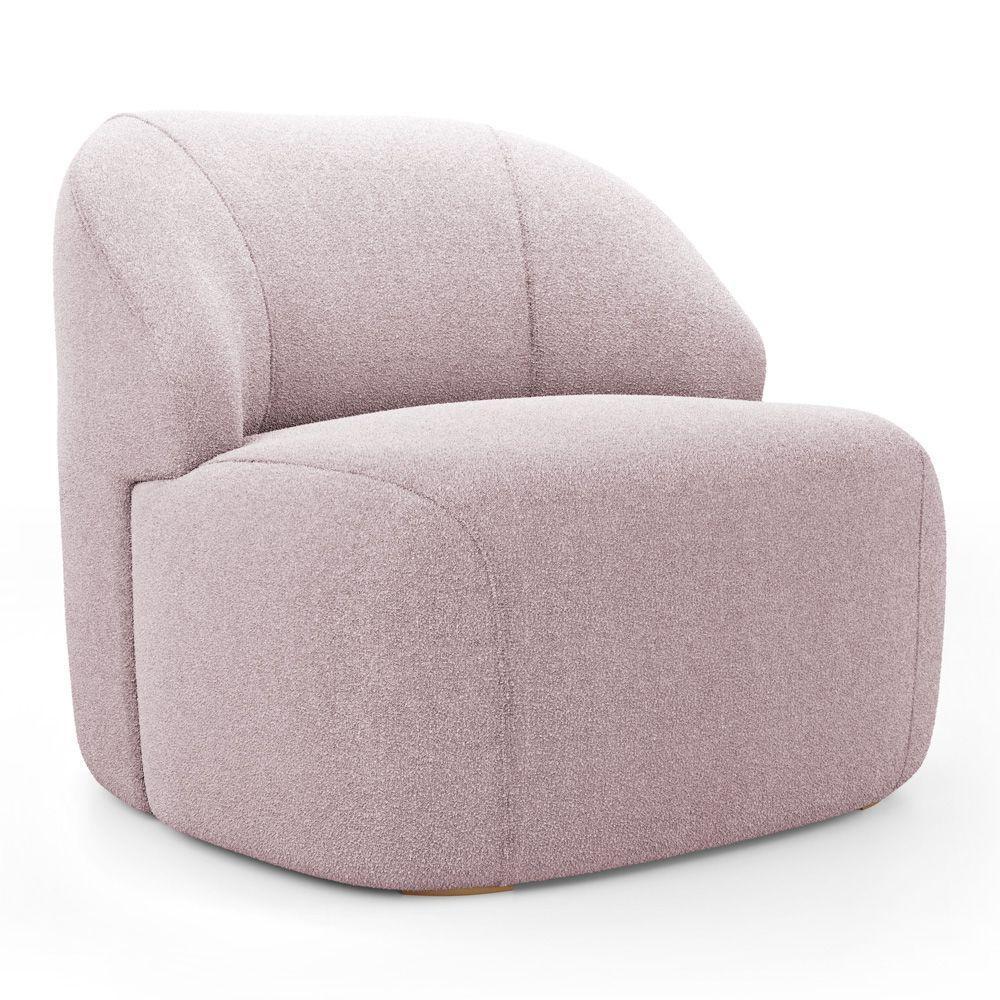 Kit 02 Poltronas Decorativas Kaya Orgânica Bouclê Rosê - Desk Design - 2