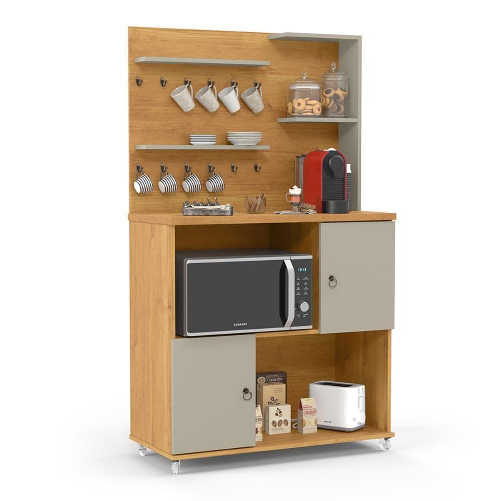 Balcão Cozinha Cantinho Do Aconchego Cinamomo/off White Cinamomo/off White - 1