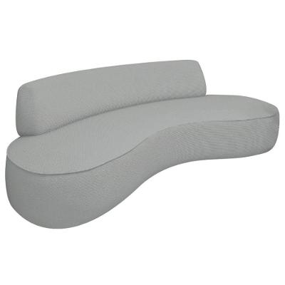 Sofá Curvo 2 Lugares Amsterdã 120cm Bouclé Cor Cinza