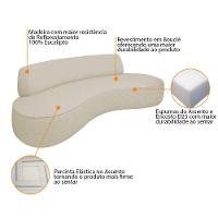 Sofá Curvo 2 Lugares Amsterdã 130cm Bouclé Cor Bege - 3