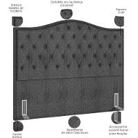 Cabeceira Cama Box Casal 140 Cm P05 Grécia Linho Cinza Escuro - Lyam Decor - 2