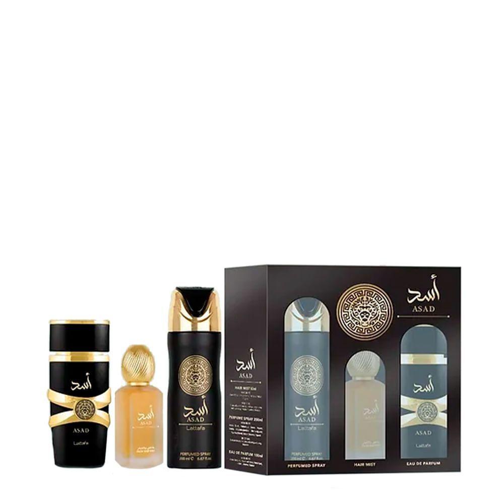 Kit Lattafa Asad Edp 100ml + Hair Mist 50ml + Perfume Spray 200ml - 1