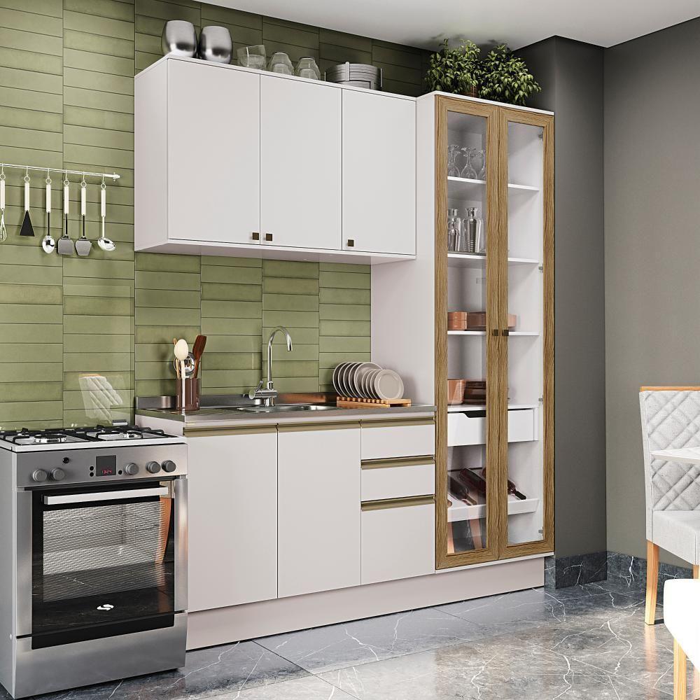 Cozinha Compacta Celeste Kappesberg 100% Mdf Branco 192cm - 1