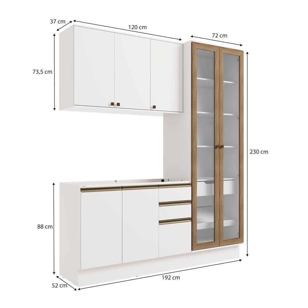 Cozinha Compacta Celeste Kappesberg 100% Mdf Branco 192cm - 4