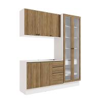 Cozinha Compacta Celeste Kappesberg 100% Mdf Branco/nogueira 192cm - 1