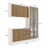 Cozinha Compacta Celeste Kappesberg 100% Mdf Branco/nogueira 192cm - 3