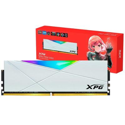 Memória Gamer Xpg Spectrix D50, 8gb, Ddr4, 3200mhz, Cl16, Rgb, Branco - Ax4u32008g16a-sw50