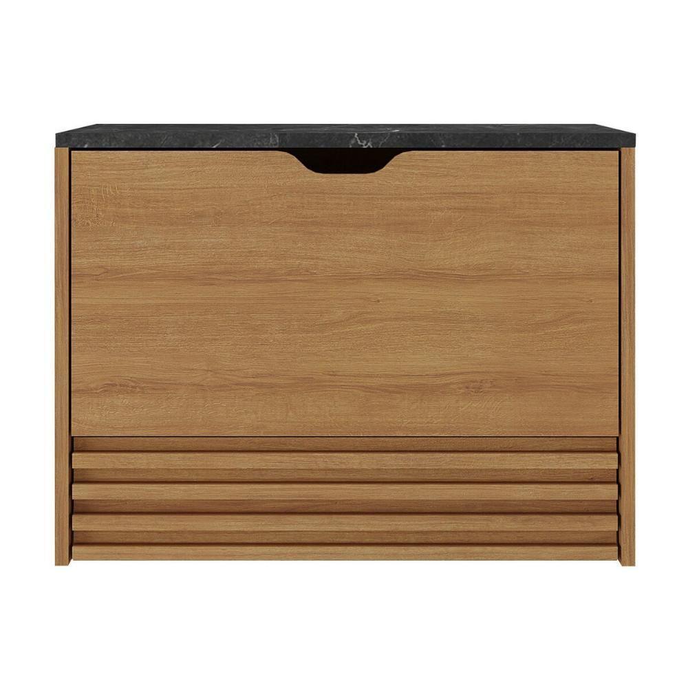 Balcão Suspenso Para Forno/micro-ondas 1 Porta E 1 Gaveta Multimóveis CR20345 Amêndoa/mármore Lunar - 2