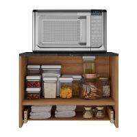 Balcão Suspenso Para Forno/micro-ondas 1 Porta E 1 Gaveta Multimóveis CR20345 Amêndoa/mármore Lunar - 3