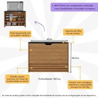 Balcão Suspenso Para Forno/micro-ondas 1 Porta E 1 Gaveta Multimóveis CR20345 Amêndoa/mármore Lunar - 6