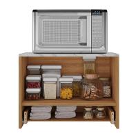 Balcão Suspenso Para Forno/micro-ondas 1 Porta E 1 Gaveta Multimóveis CR20345 Amêndoa/mármore Branco - 3