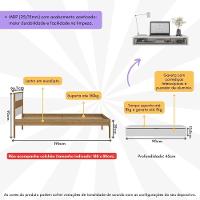 Cama De Solteiro Para Colchão 88 X 188 Cm Com Penteadeira 90cm Suspensa Multimóveis CR35248 Amêndoa/branco - 5