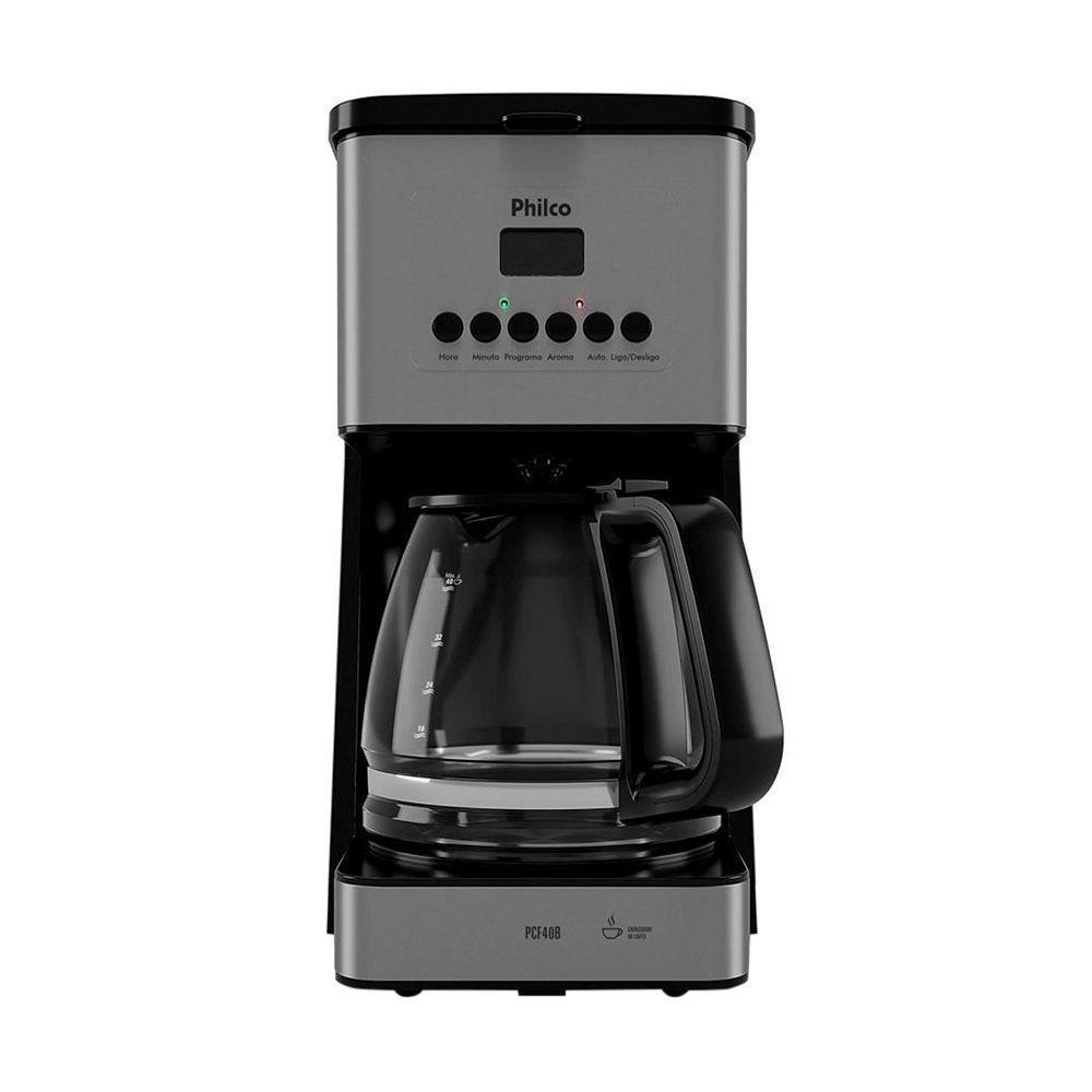 Cafeteira Elétrica Programável Philco 1,6L PCFD40-1 Preta/Inox 220V - 1