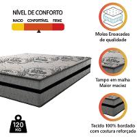Colchão Casal Gazin Com Molas Ensacadas Rubi 138x188x32cm Cinza/preto - Suporta Até 120kg Por Pessoa Cinza - 2