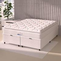 Cama Box Baú Casal Queen Colchão Molas Ensacadas Granville Com Pillow Branco Probel - 6
