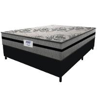 Cama Box Casal Colchão Gazin Com Molas Ensacadas Rubi 138x188x70cm Suede Preto/cinza Cinza - 1