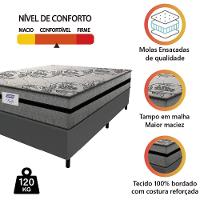Cama Box Casal Queen Colchão Gazin Com Molas Ensacadas Rubi 158x198x70cm Suede Cinza/preto Cinza - 2