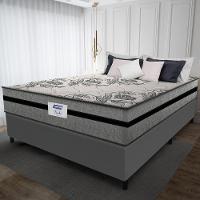 Cama Box Casal Queen Colchão Gazin Com Molas Ensacadas Rubi 158x198x70cm Suede Cinza/preto Cinza - 5