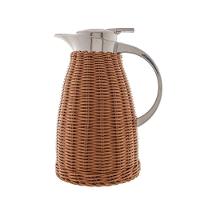 Garrafa Térmica Aco Inox Com rattan Plástico Marrom 1,5l - 1